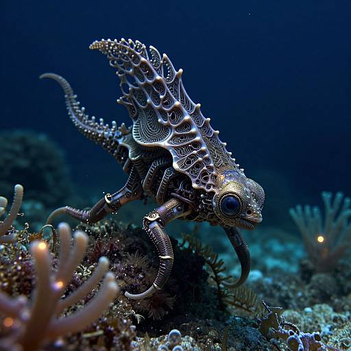 Biomechanical Aquatic Creature in Deep Sea