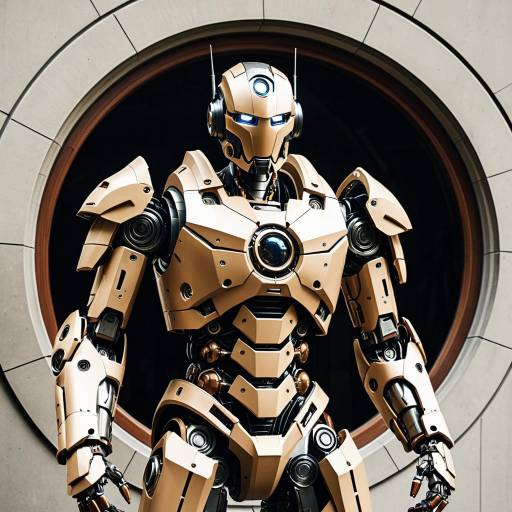 Humanoid Robot in Brown Mechanical Armor