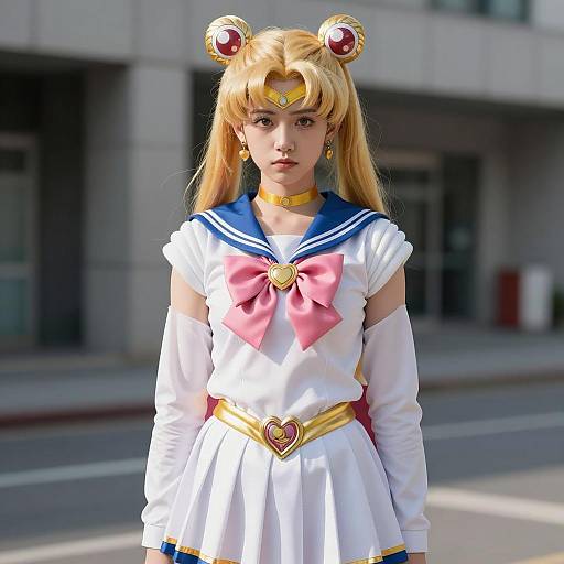Young Boy in Photorealistic Sailor Moon Costume