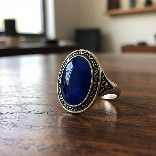 Intricate Silver Filigree Blue Ring