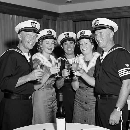 Sailors Celebrating in Classic Style