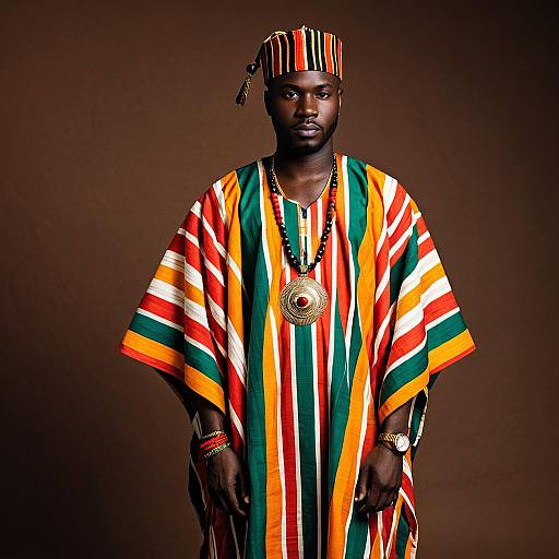 Striking Portrait of African Man in Agbada