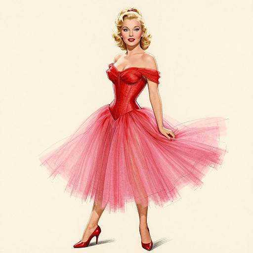 Elegant Edith Head Red Garters Design