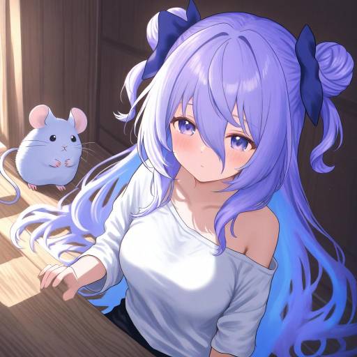 Illustration of Amamiya shizuku (hizuki yayoi), original in the style of Roke (taikodon)