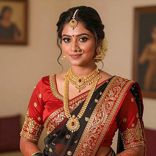 Elegant Haldi Saree Bride Close-Up