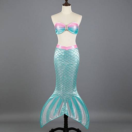 Turquoise Pink Mermaid Mini Skirt