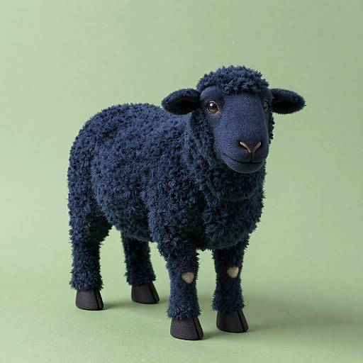 Realistic Plush Navy Sheep Portrait