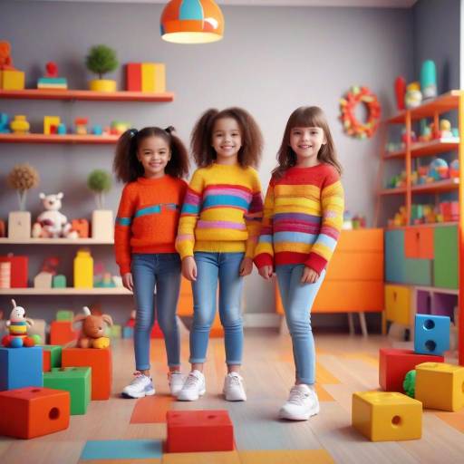 Cheerful Kids in Colorful Sweaters