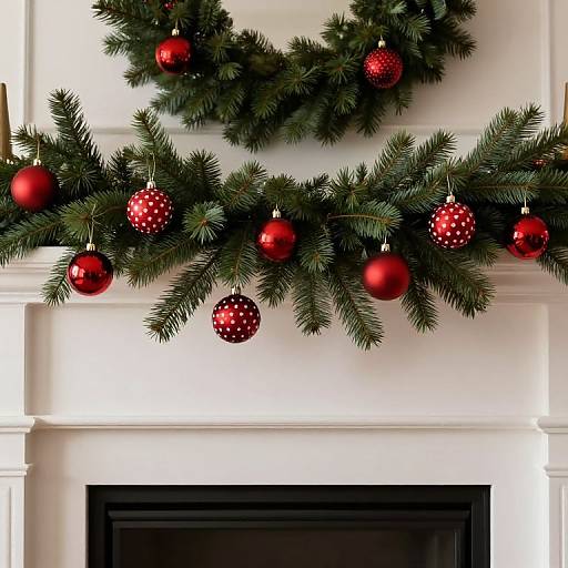 Festive Evergreen Garland Mantel