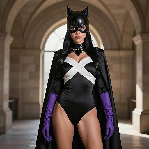 Catwoman in Gothic Stone Archway