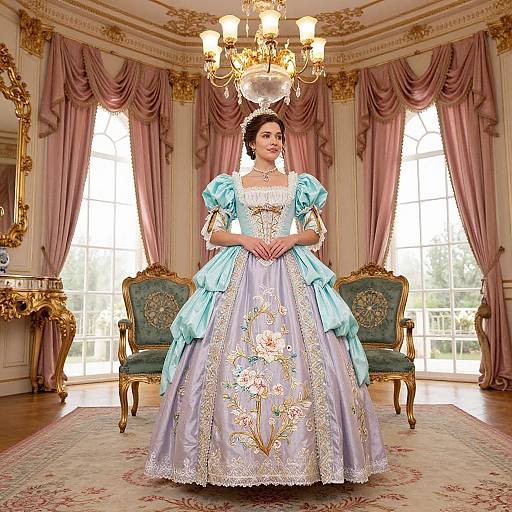 Victorian Elegance in Turquoise and Lavender