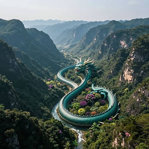 Mountains as Sleeping Dragons Landscape