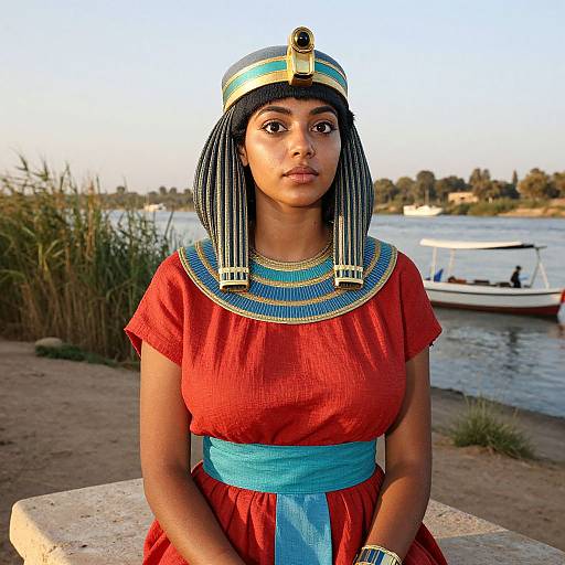 Ancient Egyptian Woman at Nile River