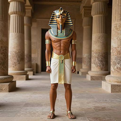 Photorealistic Egyptian Sun God Costume Design