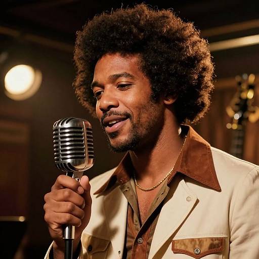 Soulful 70s Jazz Singer Portrait