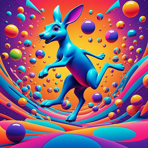 Vibrant Surreal Kangaroo in Comic Style Vibrant Surreal Kangaroo in Comic Style