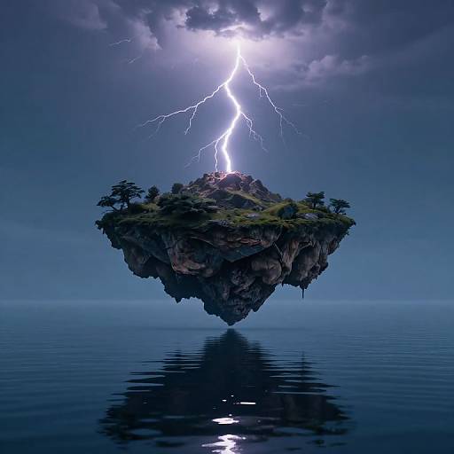Luminous Lightning on Floating Island