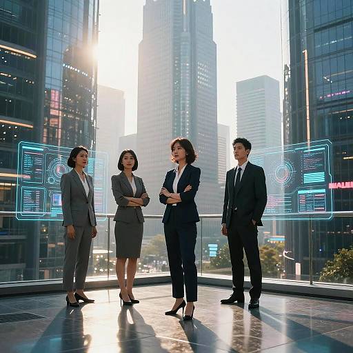 Futuristic Urban Planners with Holographic Dashboards