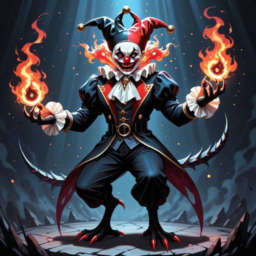 Dramatic Jester Character in Spotlight Dramatic Jester Character in Spotlight