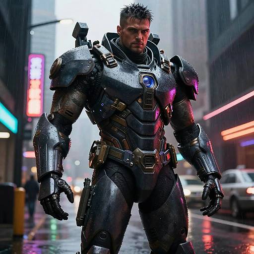 Duro in Neon-Lit Cyberpunk City