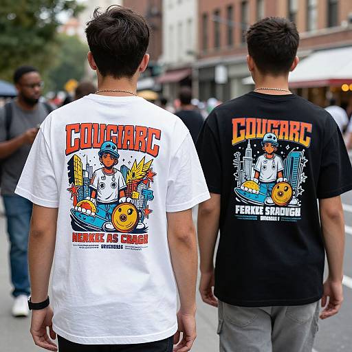 Streetwear Tees in Urban Cityscape