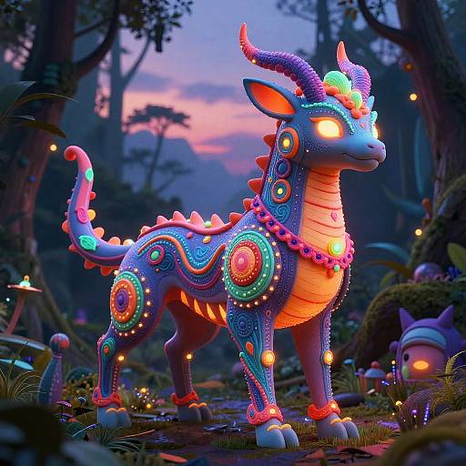 Vibrant Surreal Alebrije Creature