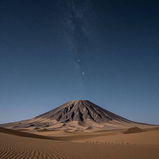 Inverted Mountain in Desert Sky