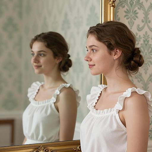 Graceful Young Woman in Elegant Setting