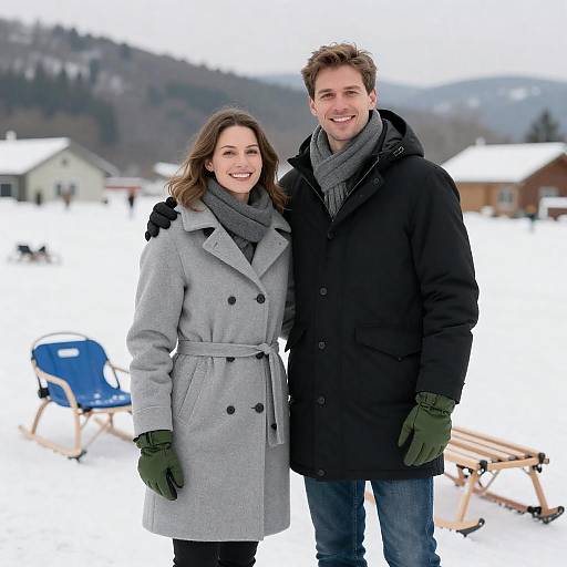 Winter Wonderland Couple Photograph