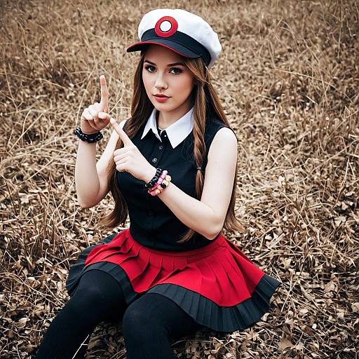 Serena Sitting Surprise in Field