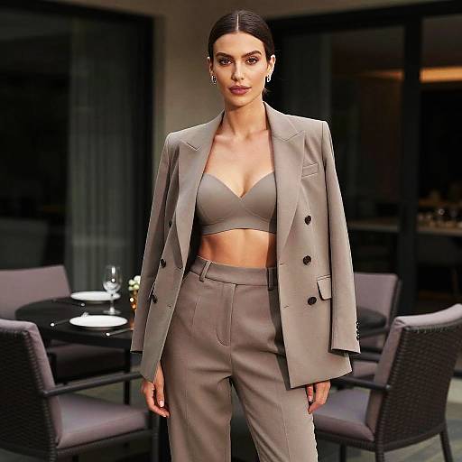 Chic Taupe Business Suit Elegance