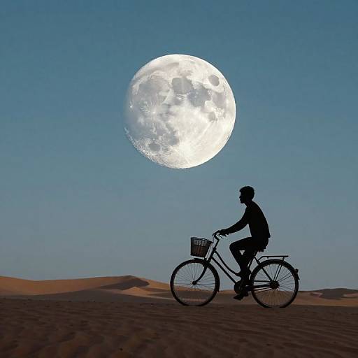 Surreal Moon in Desert Bicycle Basket