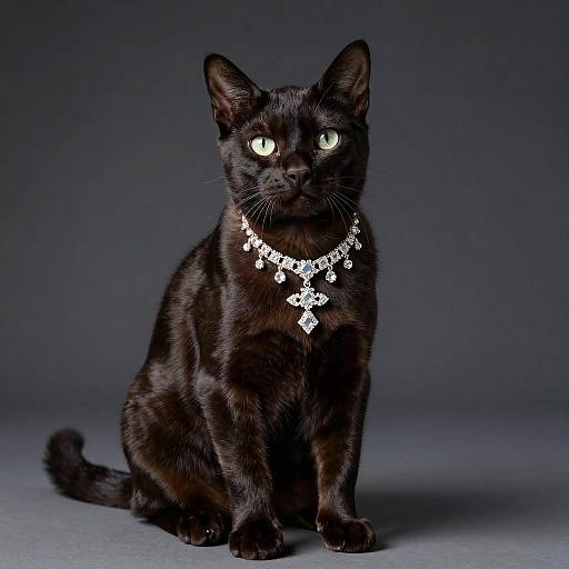 Glamorous Studio Portrait of American Curl Cat