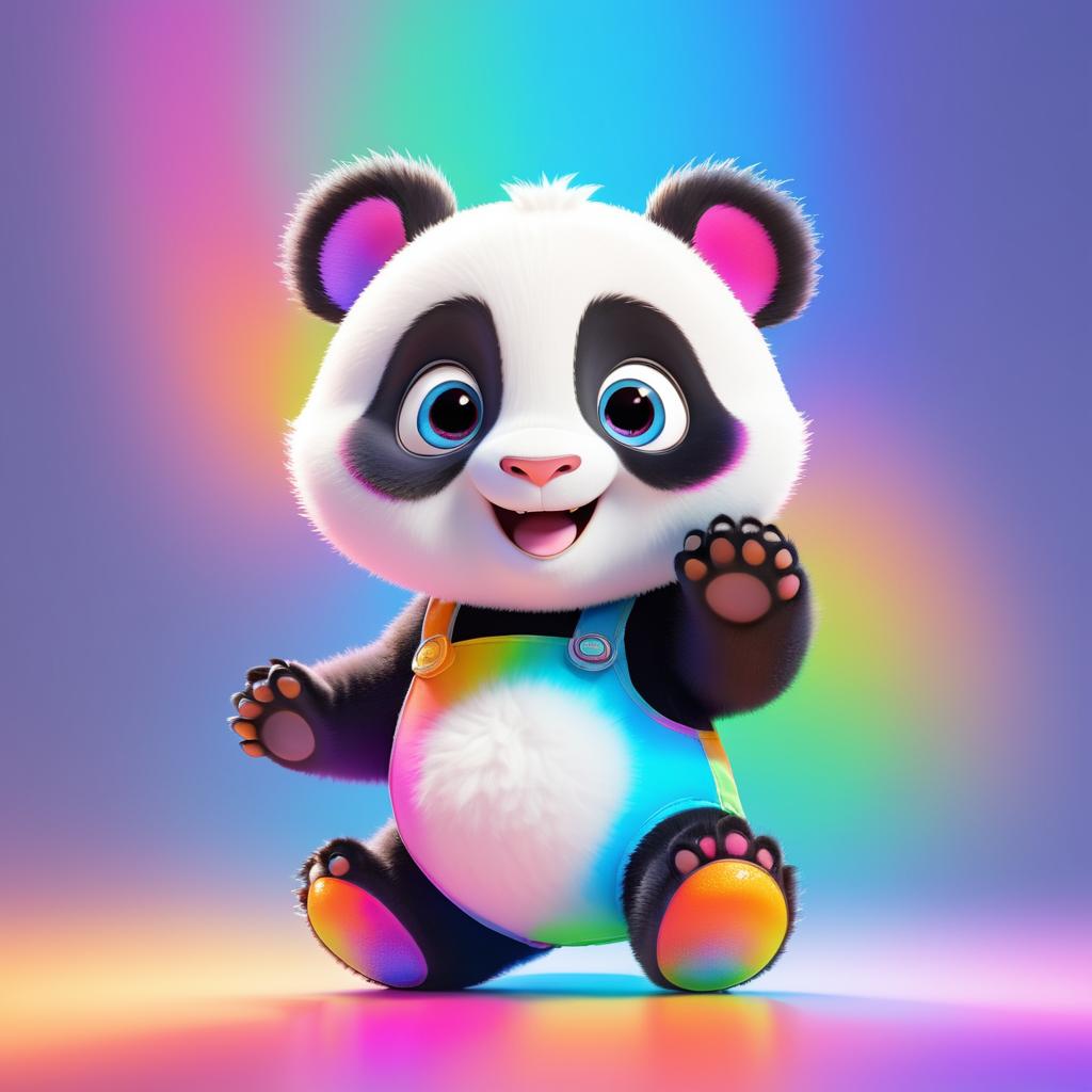 Adorable Pixar-Style Baby Panda Illustration