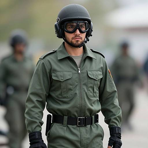 Realistic Military Pilot Portrait