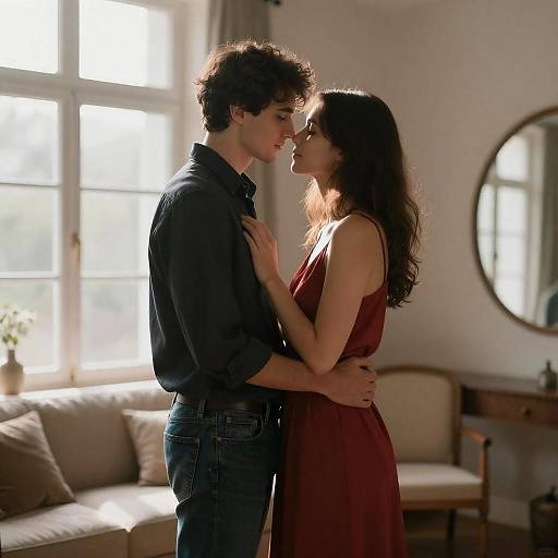 Loving Embrace in a Cozy Room