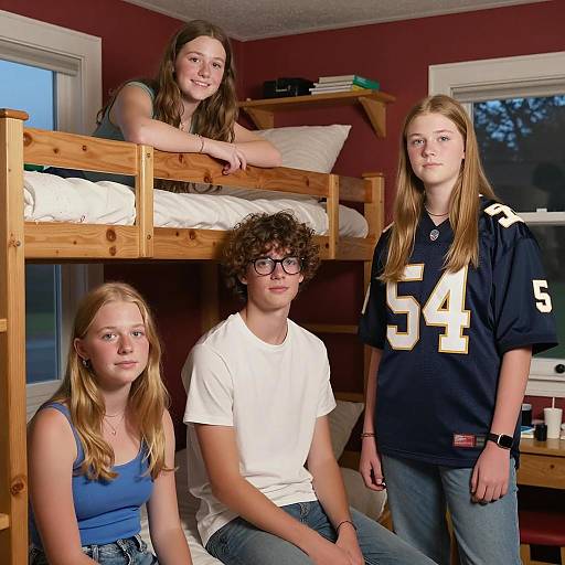 Teenage Girls in Cozy Bunkroom Setting