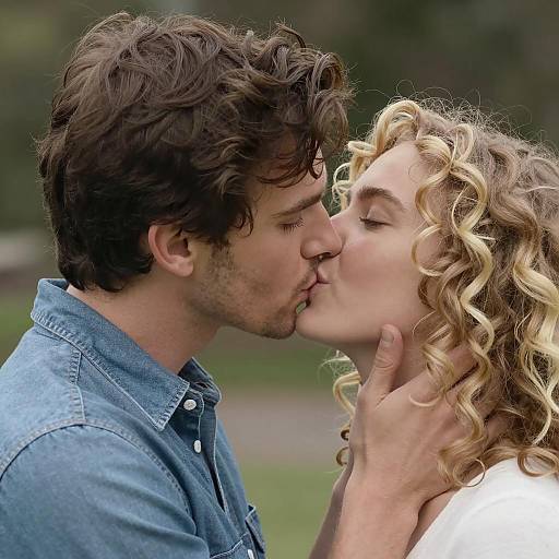 Romantic Kiss Between a Couple