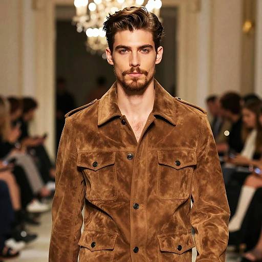 Fashion Model with Goatee Hairstyle