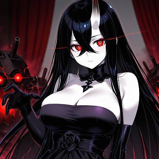 Illustration of Battleship water oni, kantai collection in the style of Choborau nyopomi