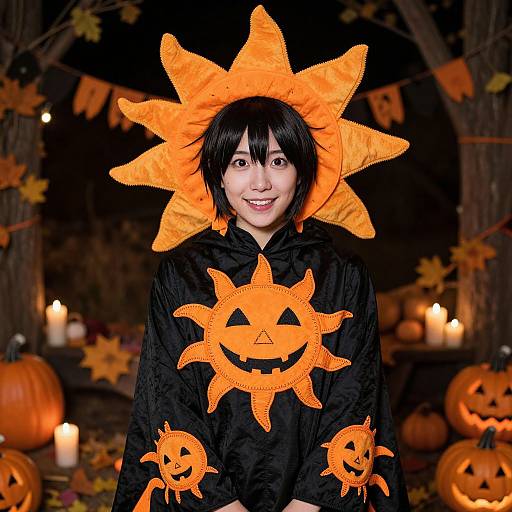 Halloween Costume with Vibrant Sun Motif