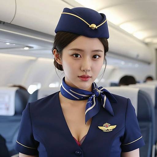 Ultra Realistic Korean Flight Attendant