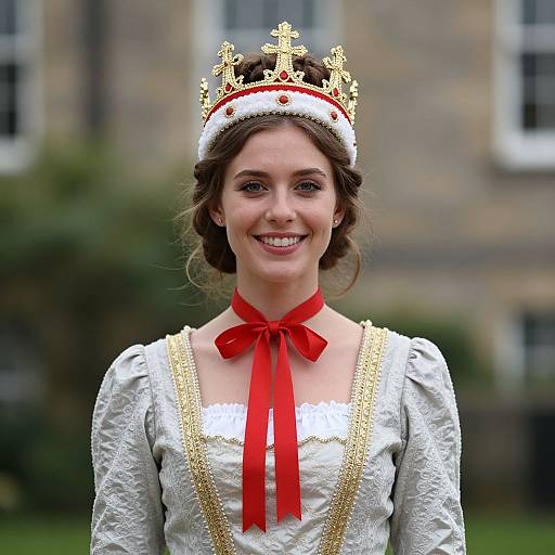 British Fancy Dress Woman with Crown