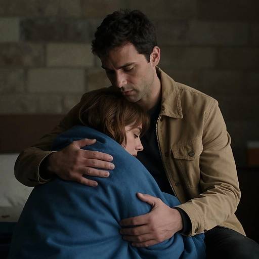 Intimate Moment in Dimly Lit Room