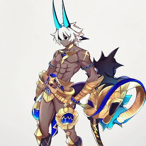 Illustration of Arjuna alter (fate), fate/grand order in the style of Baba (baba seimaijo)