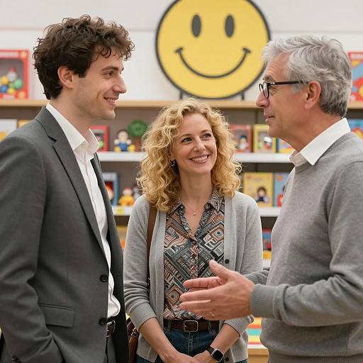 Cheerful Interaction in a Toy Store