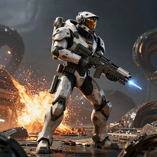 Helldivers 2 Warrior in Explosive Alien Battle