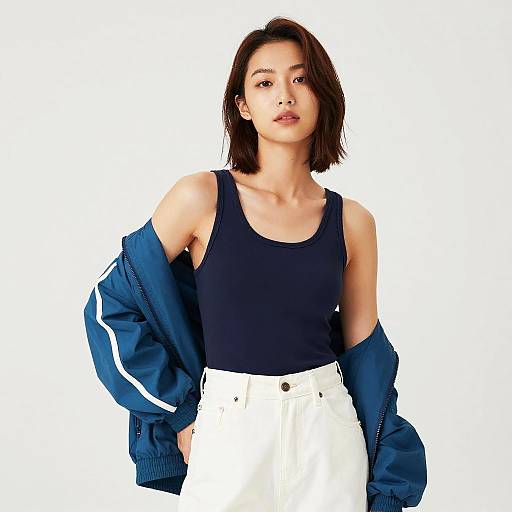 Confident Stylish Woman in Athletic Wear