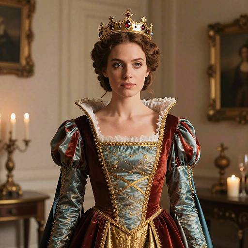 Woman in Renaissance Dress with Crown