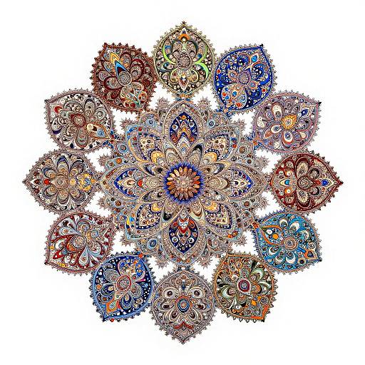 Epic Pointillist Filigree Panorama in White